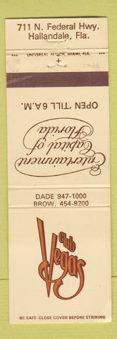 Matchbook Cover - Club Vegas Hallandale FL WEAR