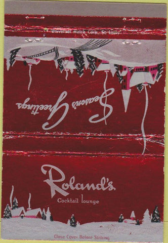 Matchbook Cover - Roland's Cocktail Lounge Christmas 40 Strike