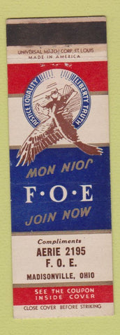 Matchbook Cover - Eagles Club Madisonville OH WEAR
