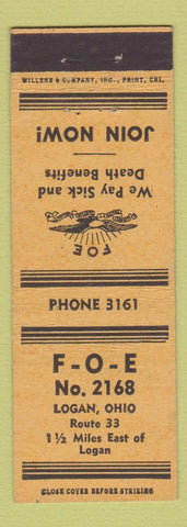 Matchbook Cover - Eagles Club Logan OH
