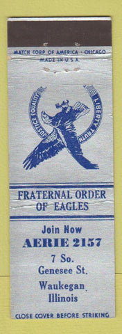 Matchbook Cover - Eagles Club Waukegan IL