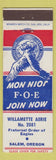 Matchbook Cover - Eagles Club Salem OR