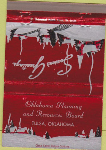 Matchbook Cover - Oklahoma Planning Resources Board Tulsa OK 40 Strike