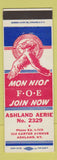 Matchbook Cover - Eagles Club Ashland KY