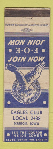 Matchbook Cover - Eagles Club Marion IA