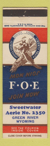Matchbook Cover - Eagles Club Sweetwater Aerie Green River WY