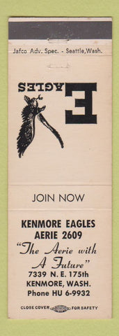 Matchbook Cover - Eagles Club Kenmore WA