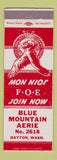 Matchbook Cover - Eagles Club Dayton WA