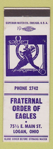 Matchbook Cover - Eagles Club Logan OH