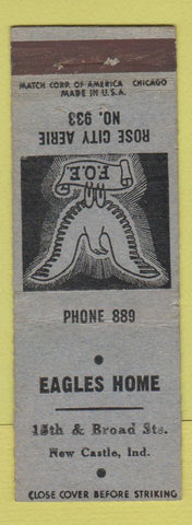 Matchbook Cover - Eagles Club New Castle IN