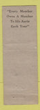 Matchbook Cover - Eagles Club New Castle IN