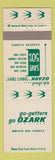 Matchbook Cover - Ozark Airlines Thrift Trips