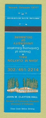 Matchbook Cover - John Clayton Hall University of Delaware Newark DE
