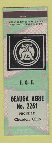 Matchbook Cover - Eagles Club Geauga Aerie Chardon OH ADVANCE WWII