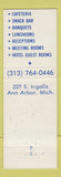 Matchbook Cover - Michigan League University of Michigan Ann Arbor MI