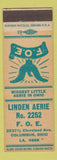 Matchbook Cover - Eagles Club Linden Aerie Columbus OH WWII