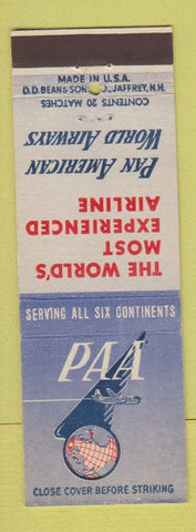 Matchbook Cover - Pan Am American Airlines DD Bean
