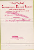 Matchbook Cover - Cheltenham Federal Savings Philadelphia PA 40 Strike