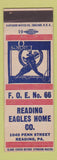 Matchbook Cover - Eagles Club Reading PA