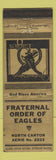 Matchbook Cover - Eagles Club North Canton OH