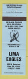 Matchbook Cover - Eagles Club Lima OH BLUE