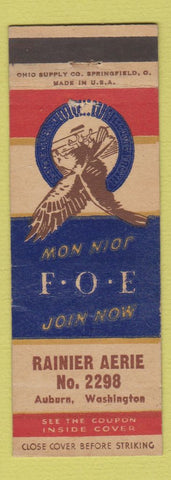 Matchbook Cover - Eagles Club Auburn WA Rainier