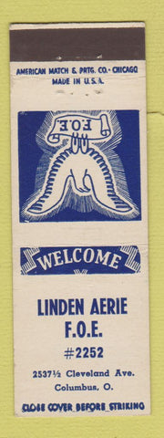 Matchbook Cover - Eagles Club Linden Aerie Columbus OH