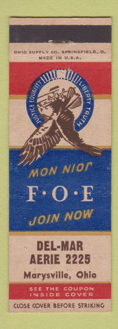 Matchbook Cover - Eagles Club Del Mar Aerie Marysville OH