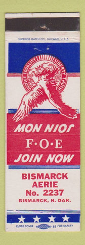 Matchbook Cover - Eagles Club Bismarck ND