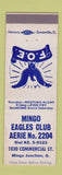 Matchbook Cover - Eagles Club Mingo Junction OH