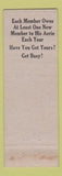 Matchbook Cover - Eagles Club Linden Aerie Columbus OH Christmas