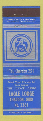 Matchbook Cover - Eagles Lodge Chardon OH club ADVANCE