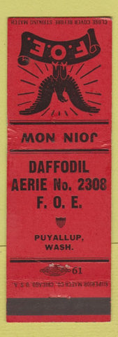 Matchbook Cover - Eagles Club Daffodil Aerie Puyallup WA