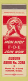 Matchbook Cover - Eagles Club Auburn WA #2298