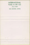 Matchbook Cover - International Tool and Die Des Moines IA 40 Strike