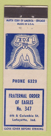 Matchbook Cover - Eagles Club Lafayette IN