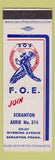 Matchbook Cover - Eagles Club Scranton PA