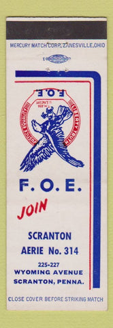 Matchbook Cover - Eagles Club Scranton PA