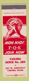 Matchbook Cover - Eagles Club Yakima WA