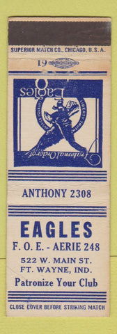 Matchbook Cover - Eagles Club Fort Wayne IN