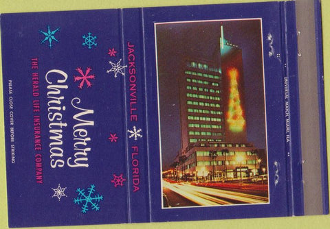 Matchbook Cover - Herald Life Insurance Co Jacksonville FL 40 Strike