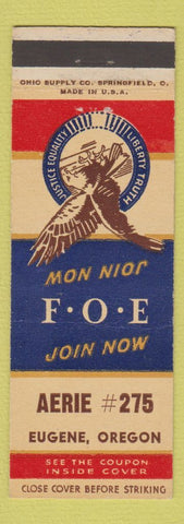 Matchbook Cover - Eagles Club Eugene OR