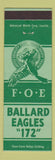 Matchbook Cover - Eagles Club Ballard WA