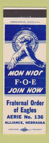Matchbook Cover - Eagles Club Alliance NE