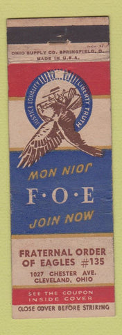 Matchbook Cover - Eagles Club Cleveland OH