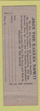 Matchbook Cover - Eagles Club Cleveland OH