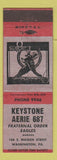 Matchbook Cover - Eagles Club Washington PA