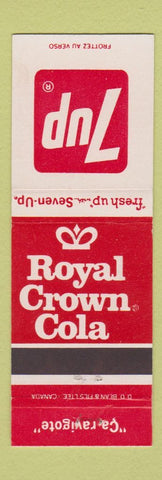 Matchbook Cover - 7Up Soda Royal Crown RC Cola QC Canada