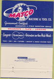 Matchbook Cover - Matco Machine Tool St Louis MO 40 Strike