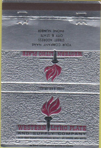 Matchbook Cover - Western Litho Plate St Louis MO 40 Strike